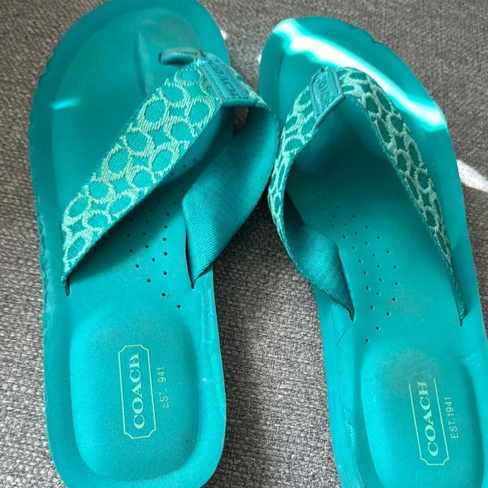 Coach Turquoise Sandals - Picture 2 of 3